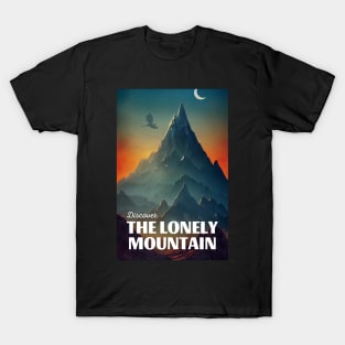 Discover The Lonely Mountain - Travel Poster - Fantasy Funny T-Shirt